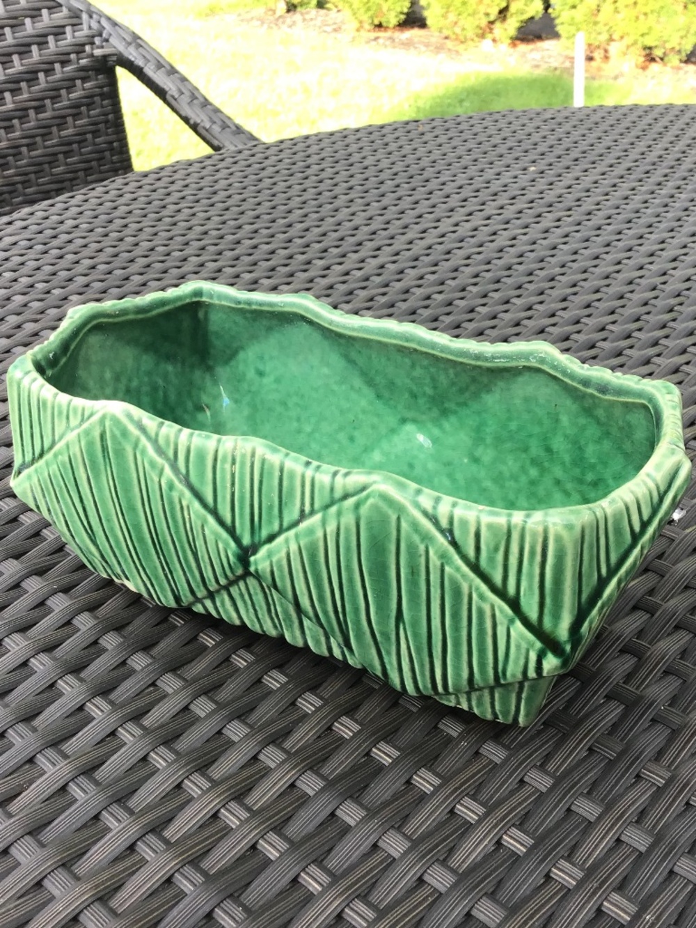 Vintage McCoy Planter MCM Green Glaze Pottery